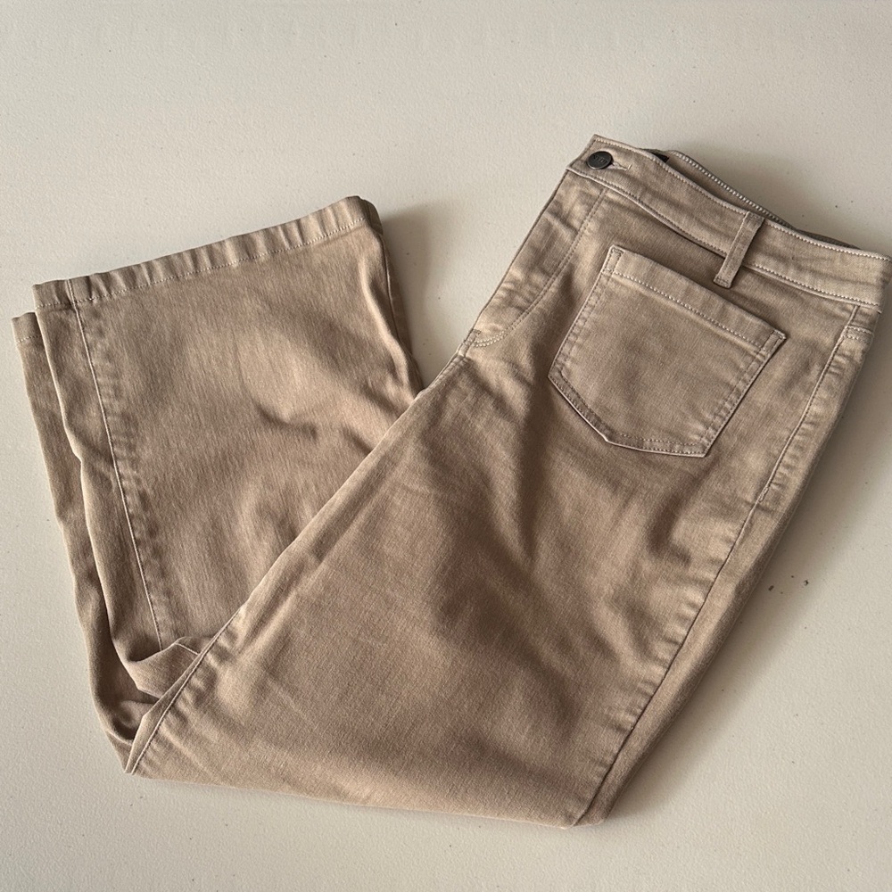 NYDJ Coco High Waist Crop Wide Leg Jeans Saddlewood Brown 12 - Picture 3 of 8